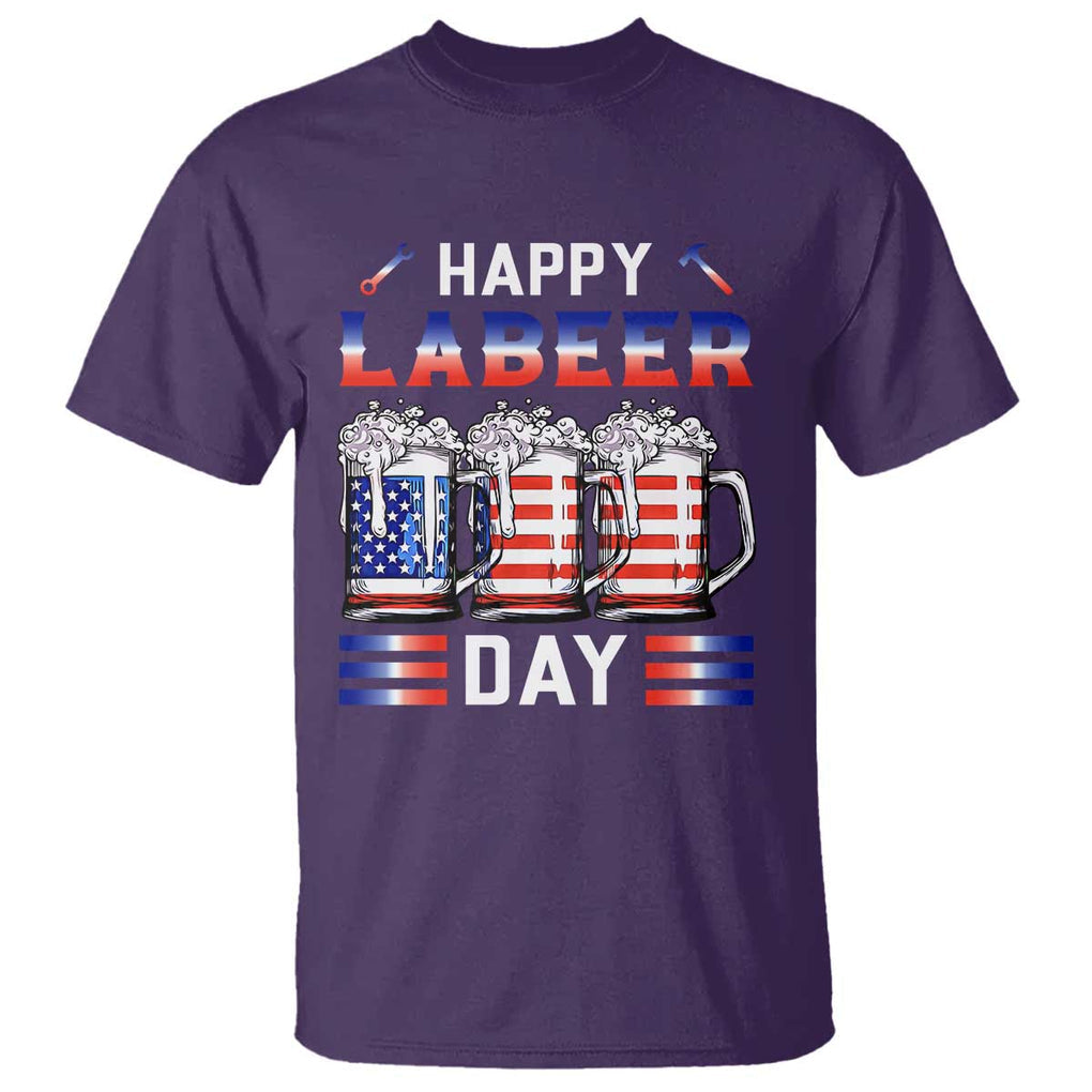 Funny Labor Day Drinking T Shirt Labeer Day American Flag Beer Mug TS11 Purple Print Your Wear