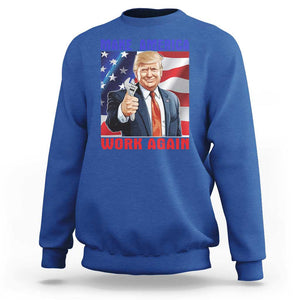 Funny Make America Work Again Sweatshirt Trump Labor Day American Flag Wrench TS11 Royal Blue Print Your Wear