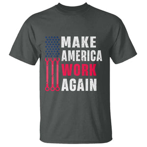 Make America Work Again T Shirt Labor Day Vintage American Flag Wrench Screw TS11 Dark Heather Print Your Wear