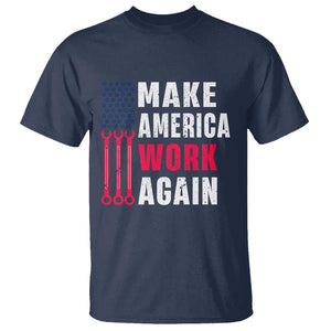 Make America Work Again T Shirt Labor Day Vintage American Flag Wrench Screw TS11 Navy Print Your Wear