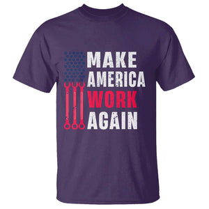 Make America Work Again T Shirt Labor Day Vintage American Flag Wrench Screw TS11 Purple Print Your Wear