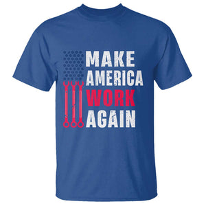 Make America Work Again T Shirt Labor Day Vintage American Flag Wrench Screw TS11 Royal Blue Print Your Wear