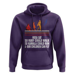 Harris 2024 Hoodie Rosa Sat So Ruby Could Walk So Kamala Could Run And Our Children Can Fly TS11 Purple Print Your Wear