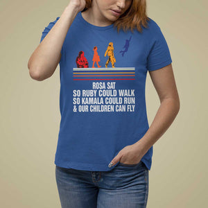 Harris 2024 T Shirt For Women Rosa Sat So Ruby Could Walk So Kamala Could Run And Our Children Can Fly TS11 Royal Blue Print Your Wear