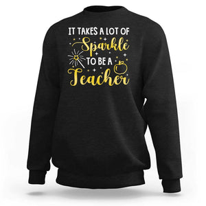 It Takes Lots of Sparkle To Be a Teacher Sweatshirt Back To School Golden Apple Star TS11 Black Print Your Wear