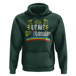 Special Education Teacher Hoodie We Are SPEDtacular Book Ruler TS11 Dark Forest Green Print Your Wear