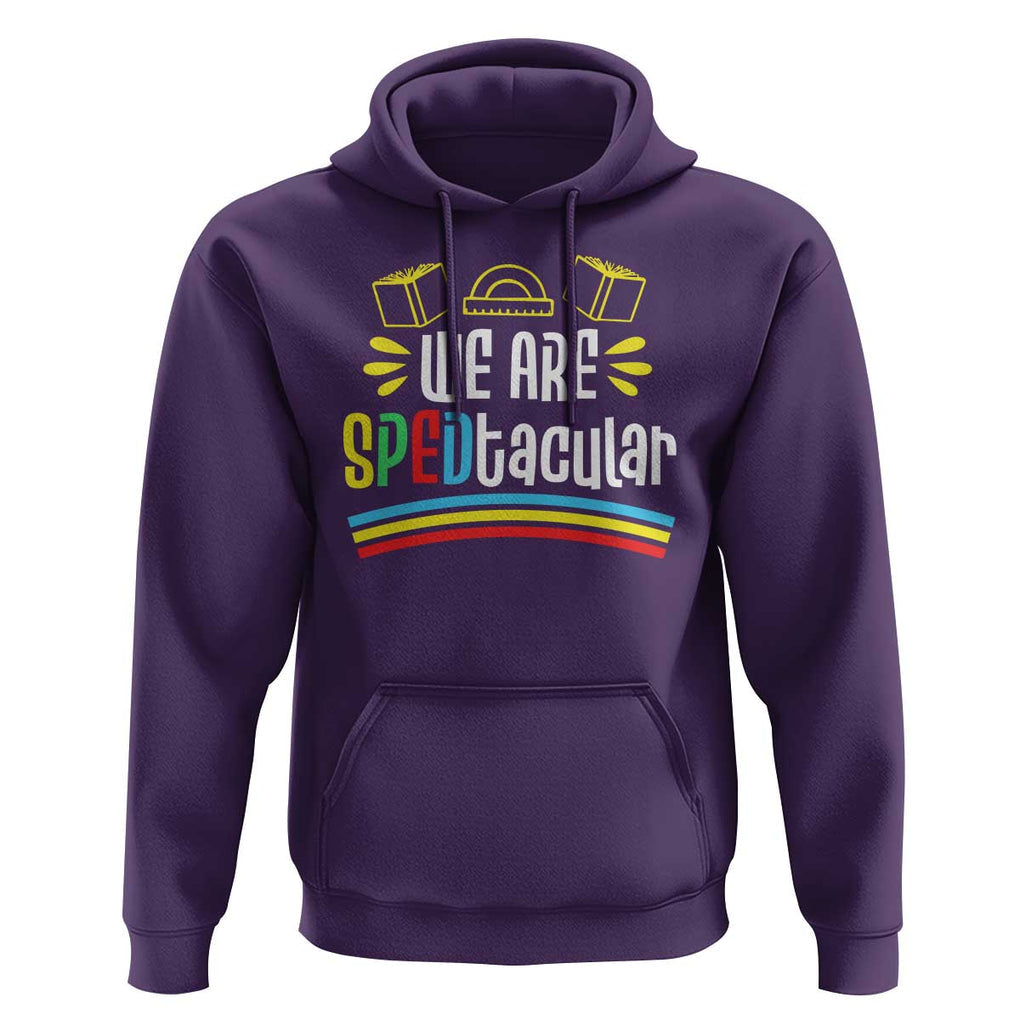 Special Education Teacher Hoodie We Are SPEDtacular Book Ruler TS11 Purple Print Your Wear