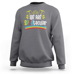 Special Education Teacher Sweatshirt We Are SPEDtacular Book Ruler TS11 Charcoal Print Your Wear