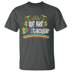 Special Education Teacher T Shirt We Are SPEDtacular Book Ruler TS11 Dark Heather Print Your Wear