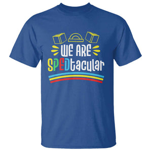 Special Education Teacher T Shirt We Are SPEDtacular Book Ruler TS11 Royal Blue Print Your Wear