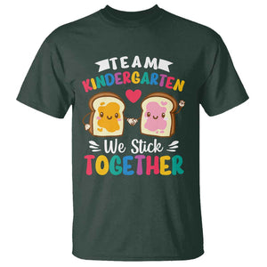 Back To School T Shirt Team Kindergarten We Stick Together Bread Jam TS11 Dark Forest Green Print Your Wear