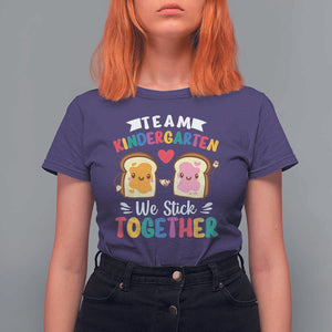 Back To School T Shirt For Women Team Kindergarten We Stick Together Bread Jam TS11 Purple Print Your Wear