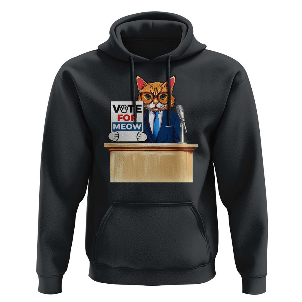 Funny Vote for Meow Hoodie Cat Election Campaign Kamala President 2024 TS11 Black Print Your Wear