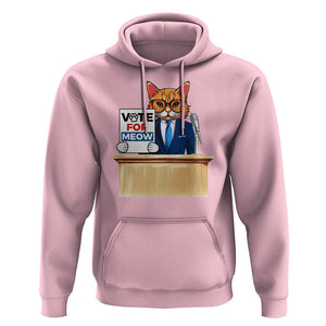 Funny Vote for Meow Hoodie Cat Election Campaign Kamala President 2024 TS11 Light Pink Print Your Wear