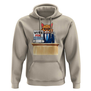 Funny Vote for Meow Hoodie Cat Election Campaign Kamala President 2024 TS11 Sand Print Your Wear