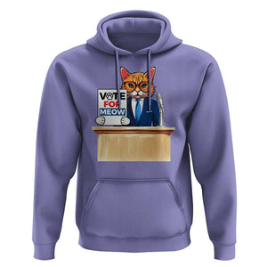 Funny Vote for Meow Hoodie Cat Election Campaign Kamala President 2024 TS11 Violet Print Your Wear