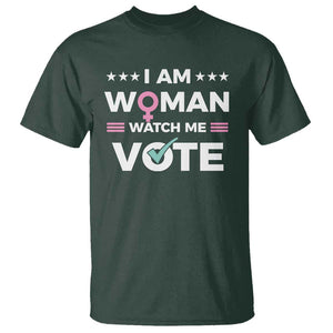 I Am Woman Watch Me Vote T Shirt Feminist Women's Rights Gender symbol TS11 Dark Forest Green Print Your Wear