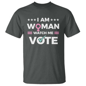 I Am Woman Watch Me Vote T Shirt Feminist Women's Rights Gender symbol TS11 Dark Heather Print Your Wear