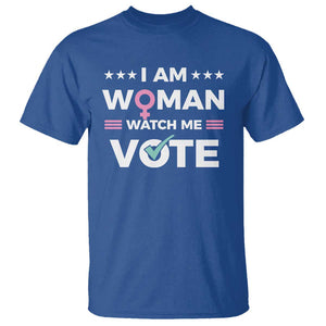 I Am Woman Watch Me Vote T Shirt Feminist Women's Rights Gender symbol TS11 Royal Blue Print Your Wear