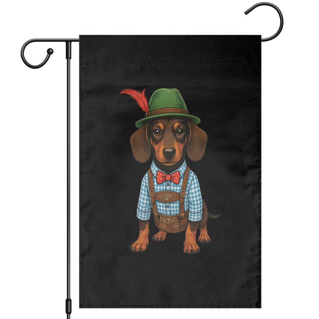 Oktoberfest Dachshund Cute Wiener Dog German Festival Garden Flag TS11 Black Print Your Wear