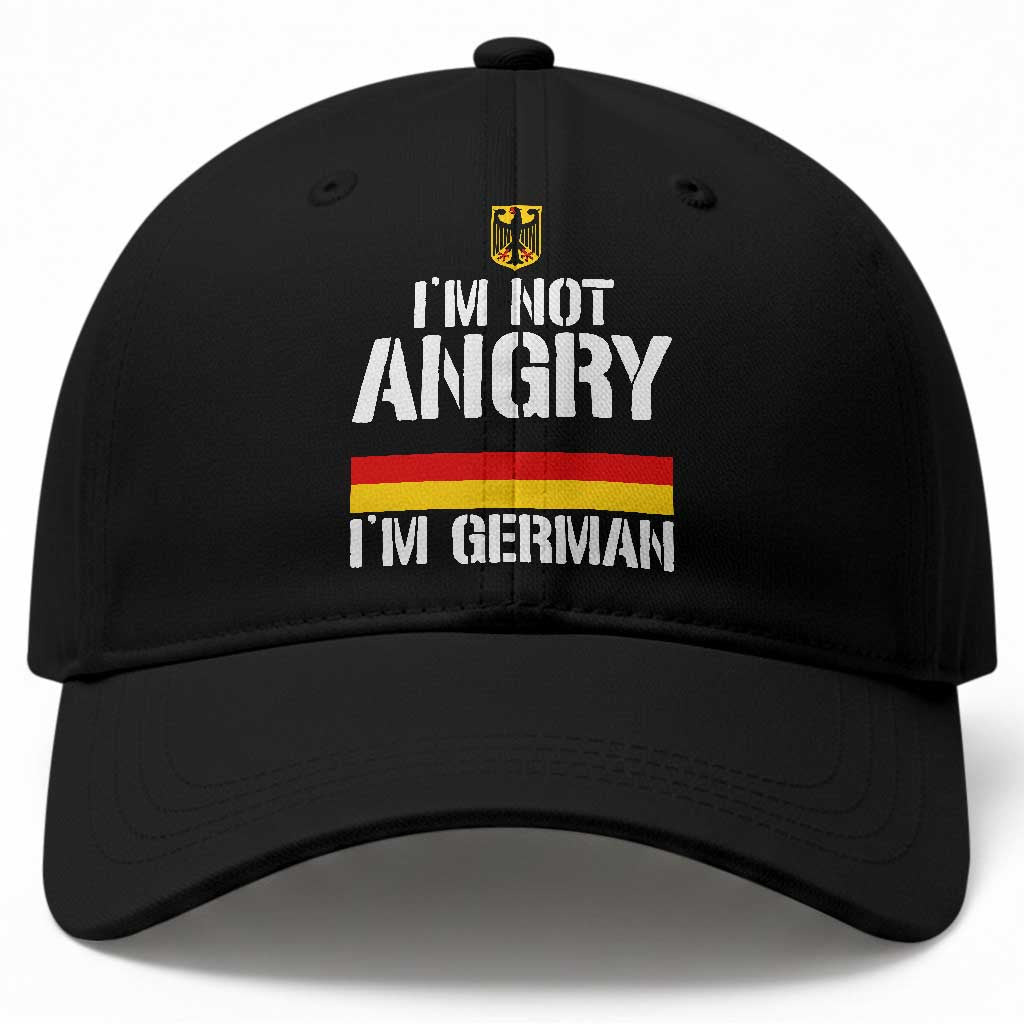 Funny I Am Not Angry I Am German Baseball Cap Germany Flag German American TS11 Print Your Wear