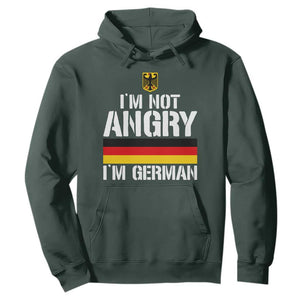 Funny I Am Not Angry I Am German Hoodie Germany Flag German American TS11 Dark Forest Green Print Your Wear