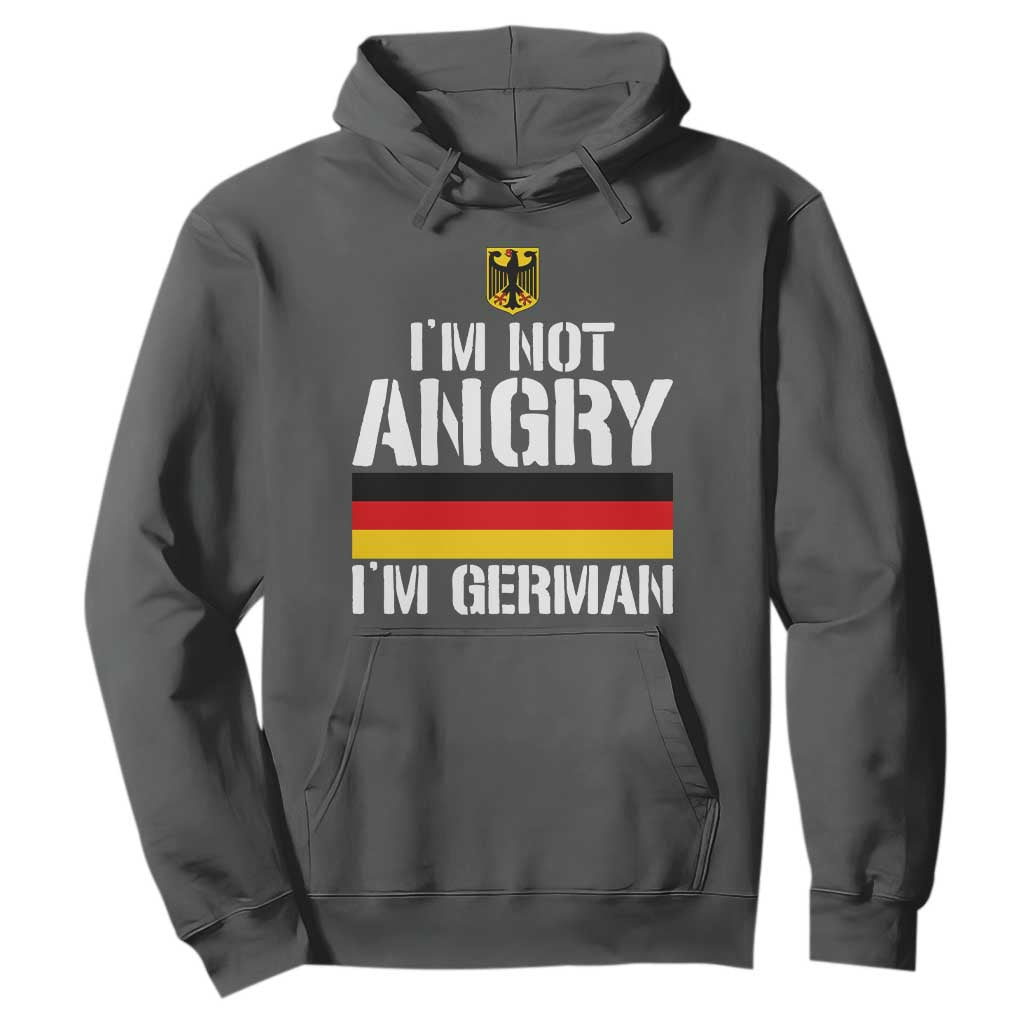 Funny I Am Not Angry I Am German Hoodie Germany Flag German American TS11 Dark Heather Print Your Wear