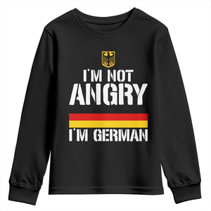 Funny I Am Not Angry I Am German Youth Sweatshirt Germany Flag German American TS11 Black Print Your Wear