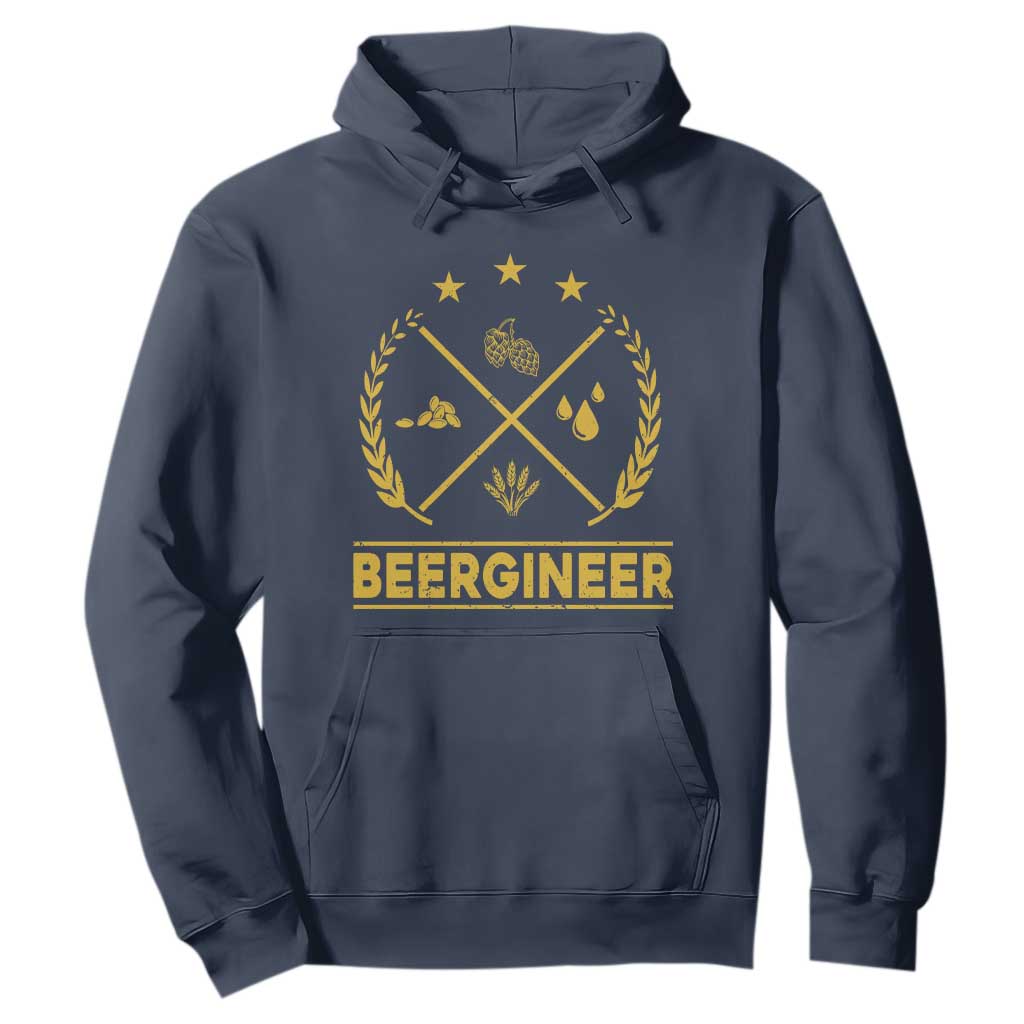 Funny Beergineer Hoodie Homebrew Craft Beer Drinking Lover TS11 Navy Print Your Wear
