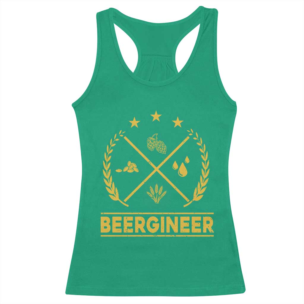 Funny Beergineer Racerback Tank Top Homebrew Craft Beer Drinking Lover TS11 Irish Green Print Your Wear