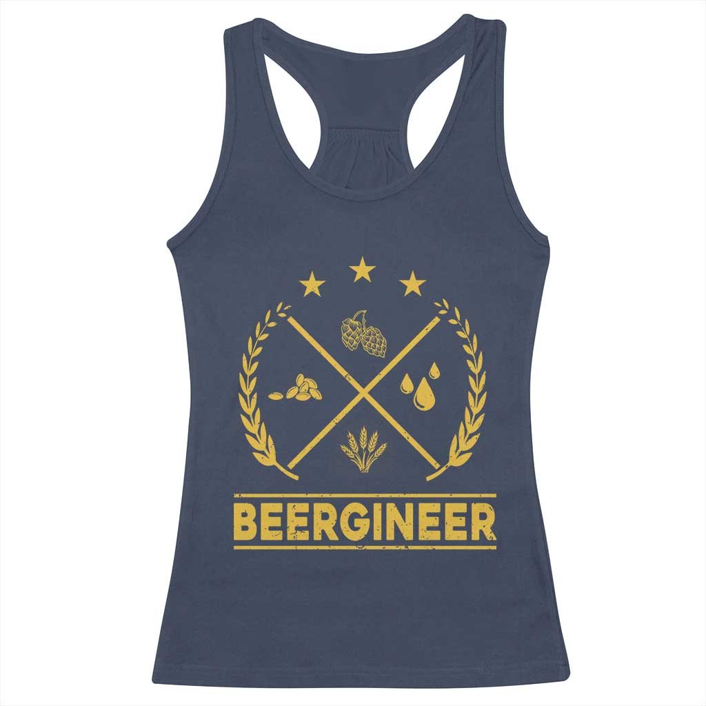 Funny Beergineer Racerback Tank Top Homebrew Craft Beer Drinking Lover TS11 Navy Print Your Wear