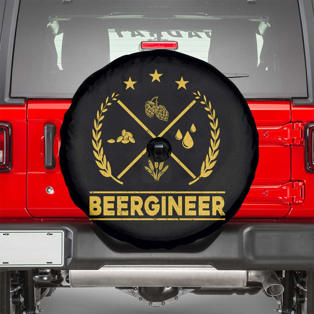 Funny Beergineer Spare Tire Cover Homebrew Craft Beer Drinking Lover TS11 Black Print Your Wear
