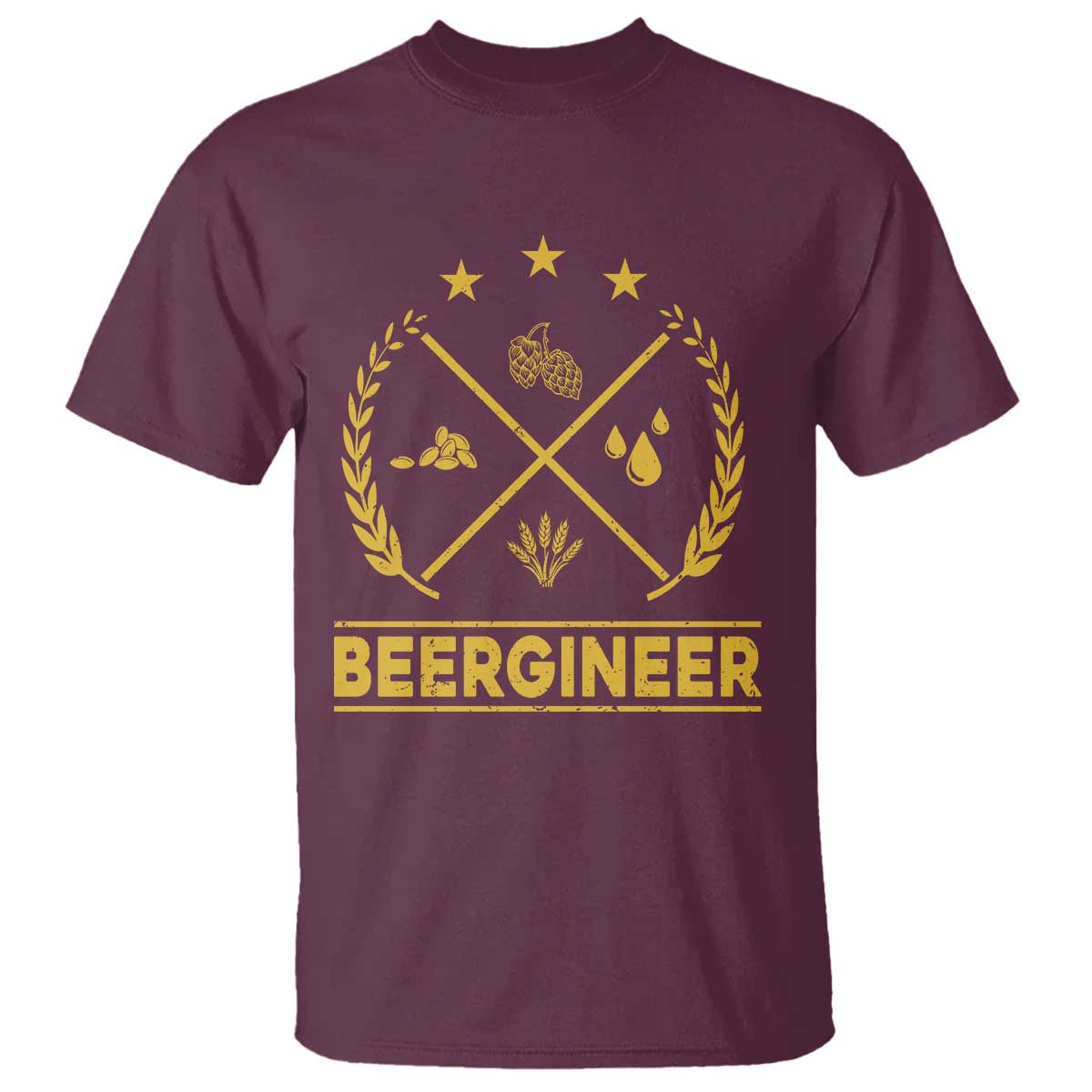 Funny Beergineer T Shirt Homebrew Craft Beer Drinking Lover TS11 Maroon Print Your Wear