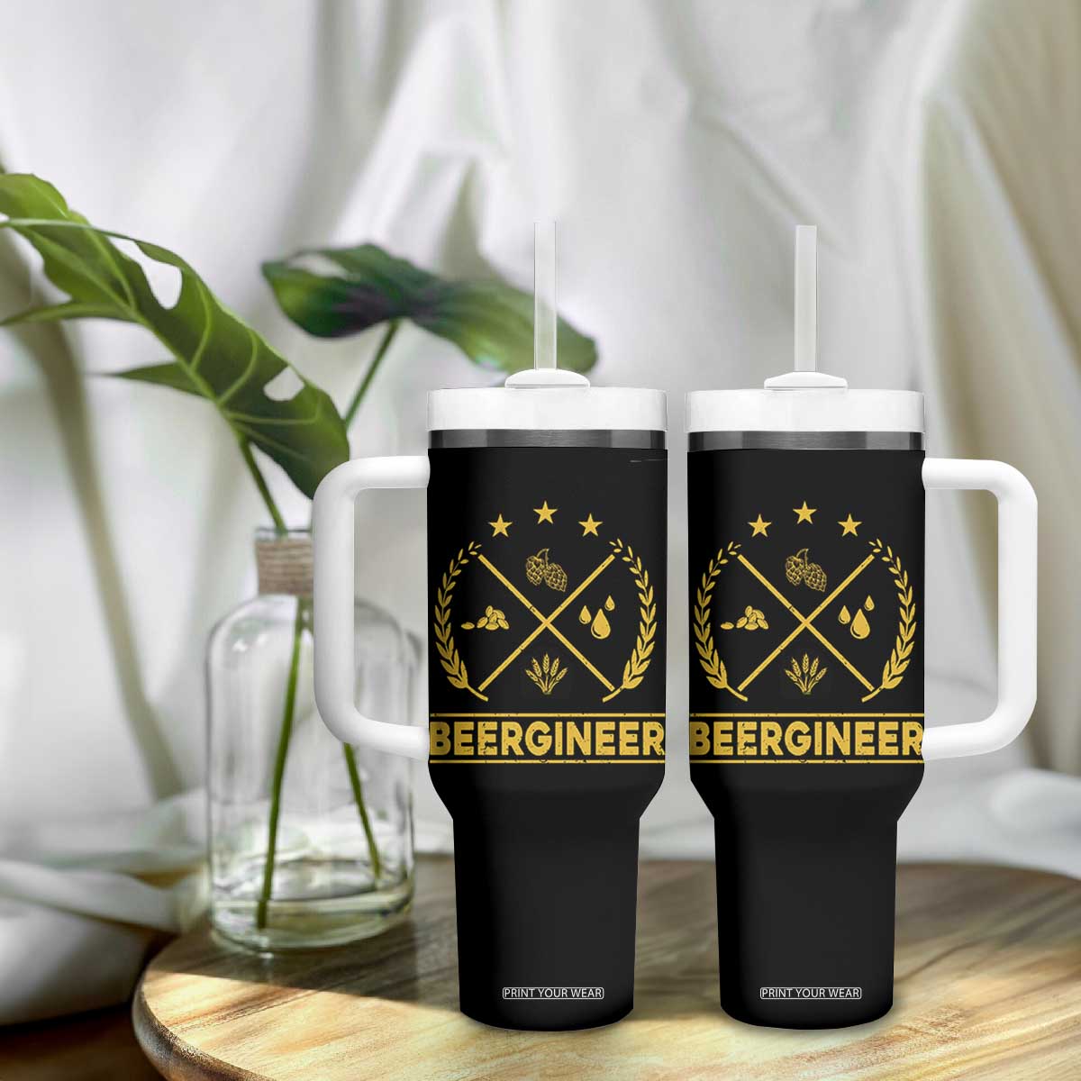 Funny Beergineer Tumbler With Handle Homebrew Craft Beer Drinking Lover TS11 Print Your Wear