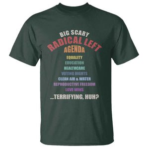 Big Scary Radical Left Agenda T Shirt Funny Social Justice Activist TS11 Dark Forest Green Print Your Wear