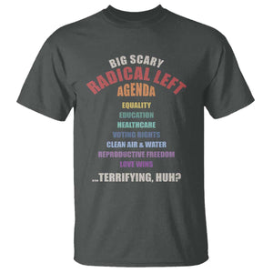 Big Scary Radical Left Agenda T Shirt Funny Social Justice Activist TS11 Dark Heather Print Your Wear
