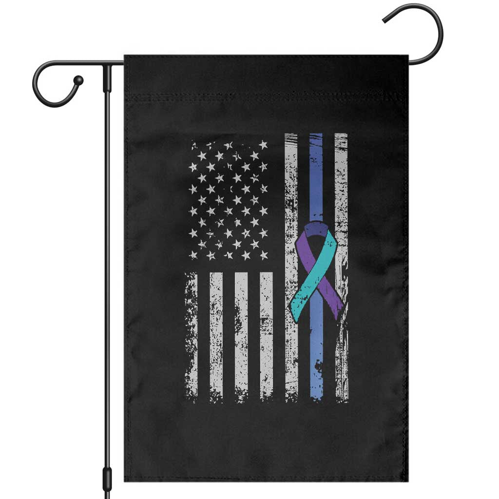 Police Suicide Prevention Awareness American Flag Ribbon Support Garden Flag TS11 Black Print Your Wear