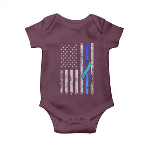 Police Suicide Prevention Awareness American Flag Ribbon Support Baby Onesie TS11 Maroon Print Your Wear
