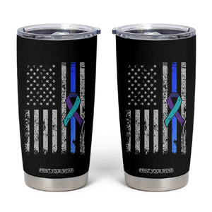 Police Suicide Prevention Awareness American Flag Ribbon Support Tumbler Cup TS11 Black Print Your Wear