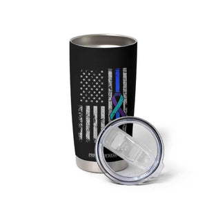 Police Suicide Prevention Awareness American Flag Ribbon Support Tumbler Cup TS11 Print Your Wear