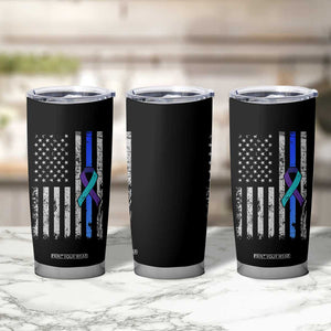 Police Suicide Prevention Awareness American Flag Ribbon Support Tumbler Cup TS11 Print Your Wear