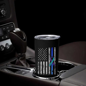 Police Suicide Prevention Awareness American Flag Ribbon Support Tumbler Cup TS11 Print Your Wear