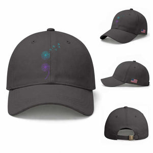 Semicolon Suicide Prevention Awareness Dandelion Graphic Baseball Cap TS11 Baseball Cap Universal Fit Dark Gray Print Your Wear