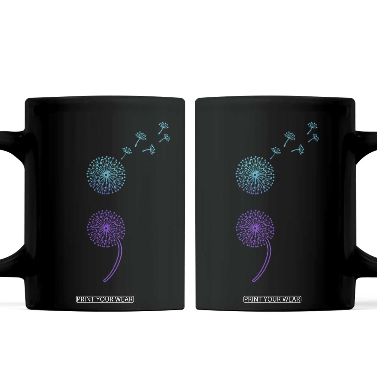 Semicolon Suicide Prevention Awareness Dandelion Graphic Coffee Mug TS11 Black Print Your Wear