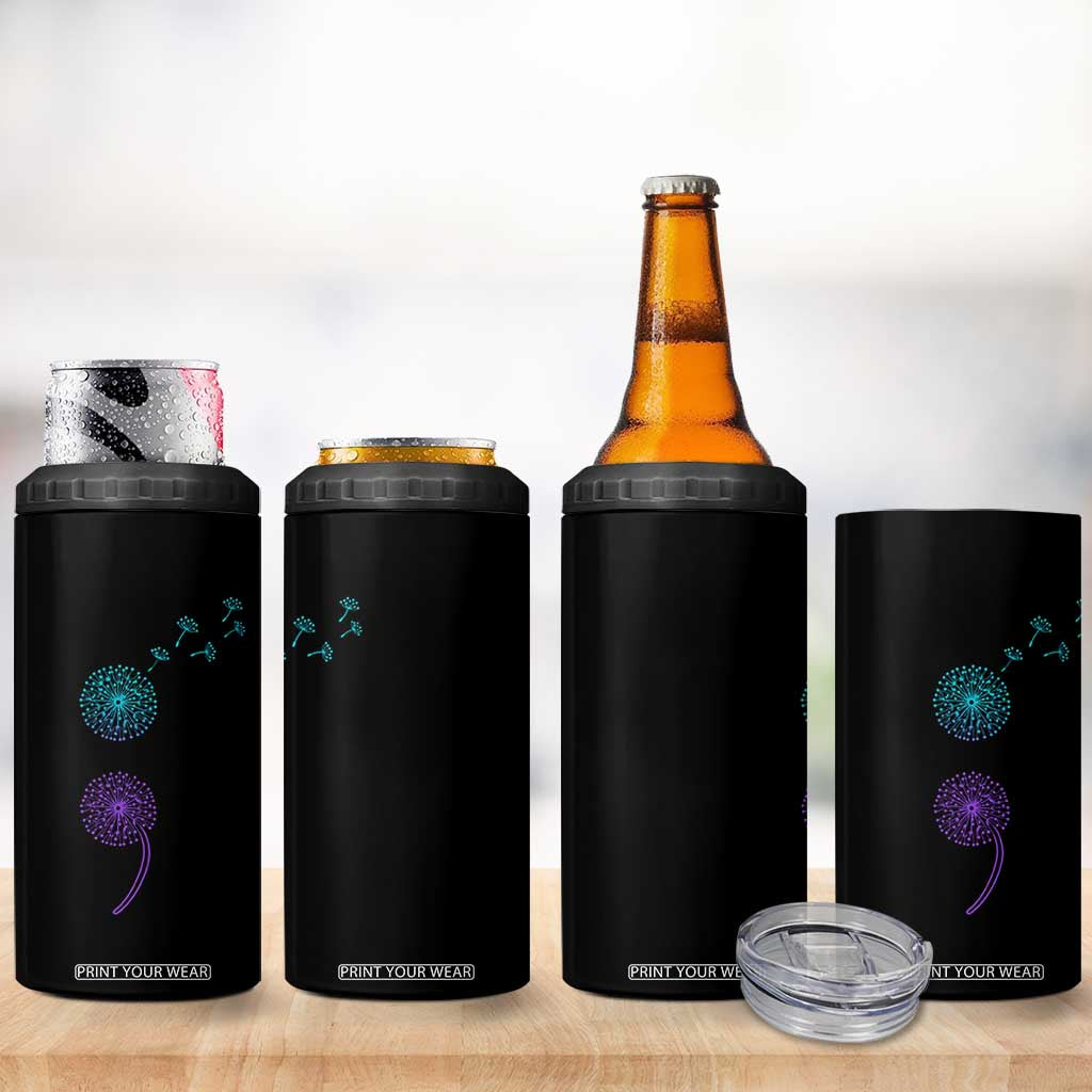 Semicolon Suicide Prevention Awareness Dandelion Graphic 4 in 1 Can Cooler Tumbler TS11 Print Your Wear