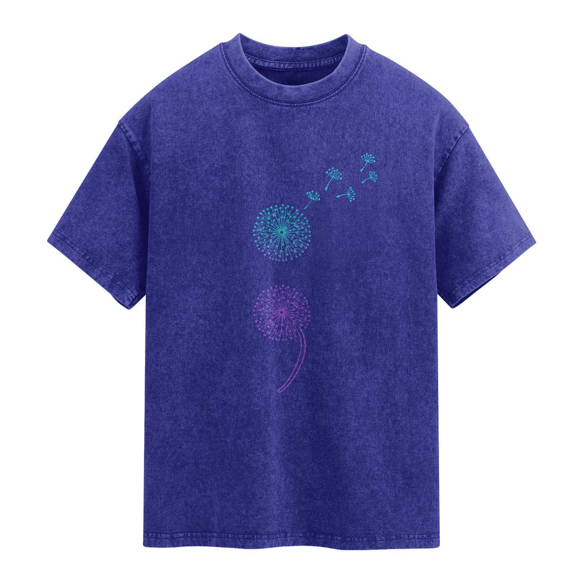 Semicolon Suicide Prevention Awareness Dandelion Graphic Washed Cotton T-Shirt