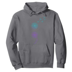Semicolon Suicide Prevention Awareness Dandelion Graphic Hoodie TS11 Charcoal Print Your Wear
