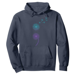 Semicolon Suicide Prevention Awareness Dandelion Graphic Hoodie TS11 Navy Print Your Wear