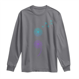 Semicolon Suicide Prevention Awareness Dandelion Graphic Long Sleeve Shirt TS11 Charcoal Print Your Wear