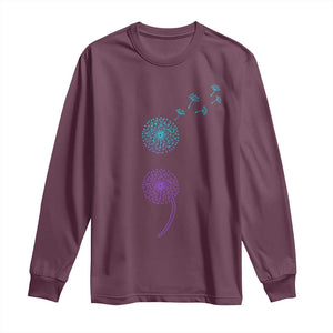 Semicolon Suicide Prevention Awareness Dandelion Graphic Long Sleeve Shirt TS11 Maroon Print Your Wear